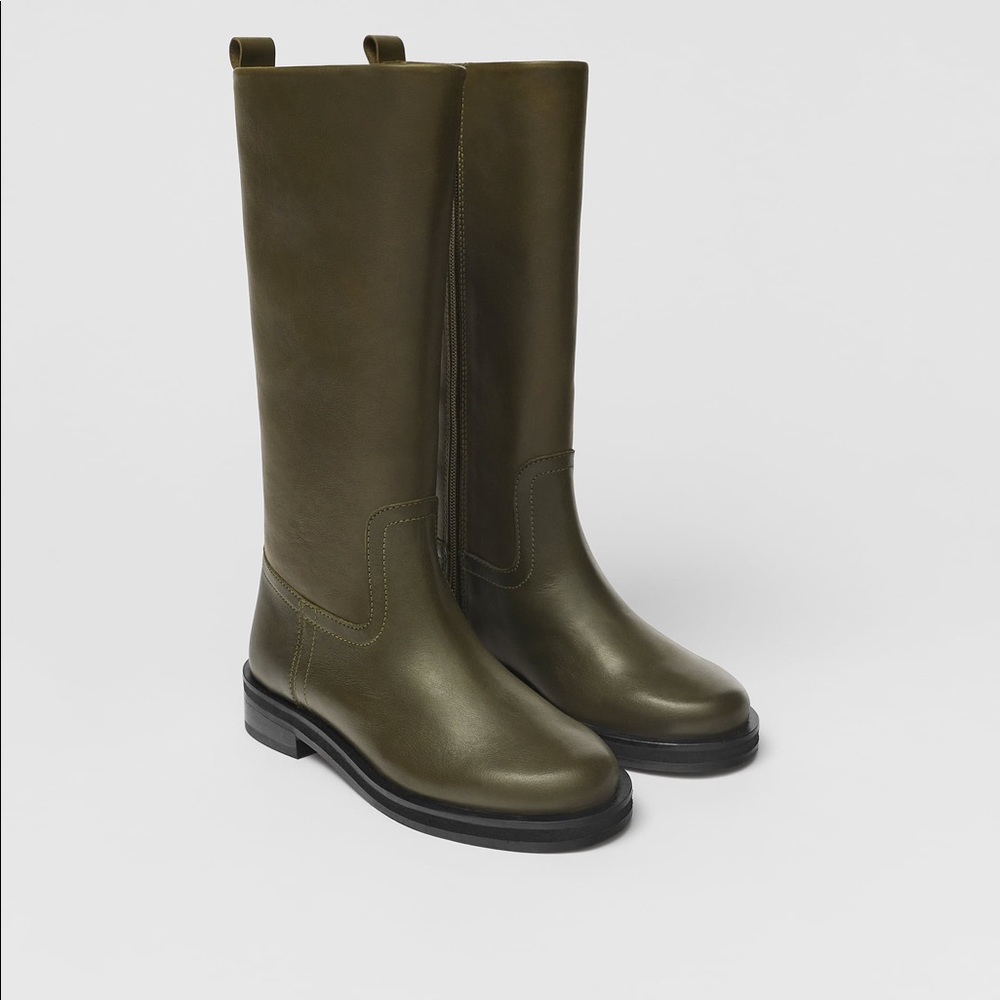 NWOT ZARA LEATHER BOOTS LIMITED EDITION